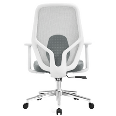 AARON  White Mesh Ergonomic Chair (No Headrest)