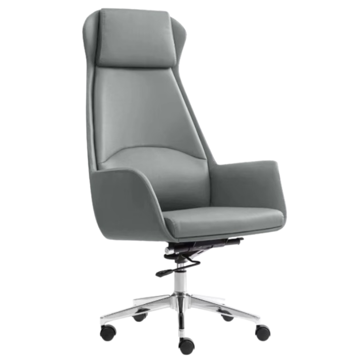LEANDER High Back Grey Leather Executive Chair